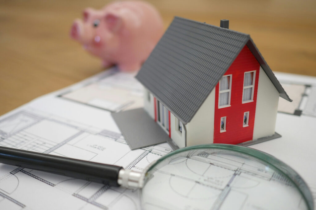 Piggy Bank and Home with Plans
